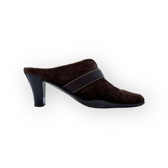 Aerosoles heeled slip on mule brown sides women’s size 7.5 - Picture 2 of 13